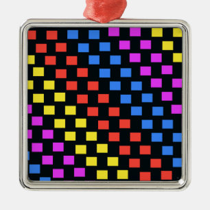 Colourful Squares Metal Tree Decoration