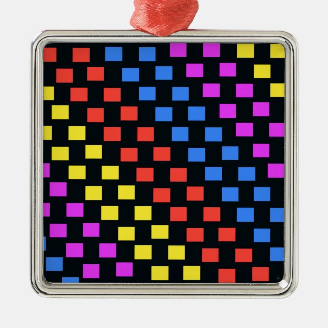 Colourful Squares Metal Tree Decoration (Front)