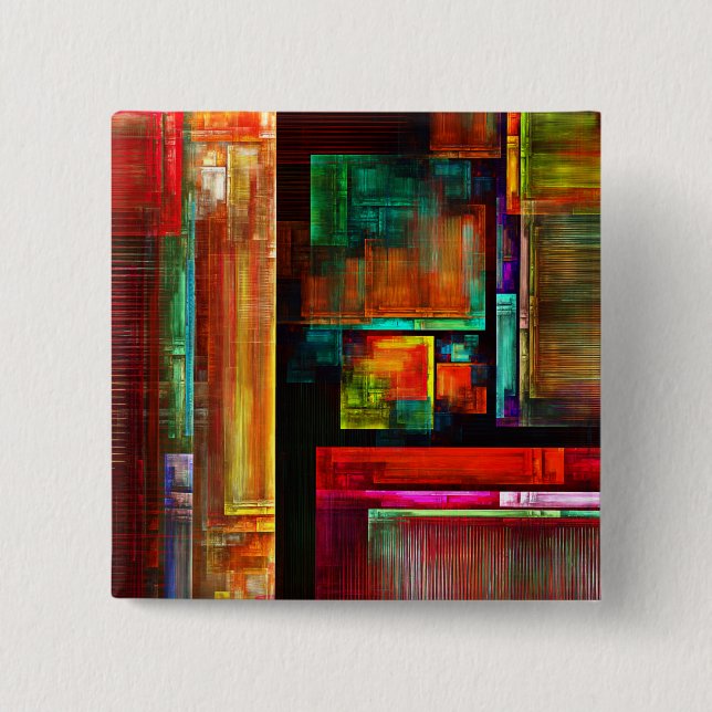 Colourful Squares Modern Abstract Art Pattern #04 15 Cm Square Badge (Front)