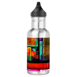 Colourful Squares Modern Abstract Art Pattern #04 532 Ml Water Bottle