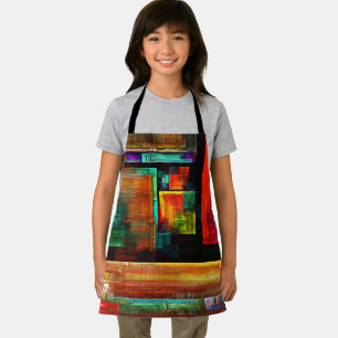 Colourful Squares Modern Abstract Art Pattern #04 Apron