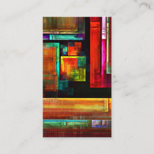 Colourful Squares Modern Abstract Art Pattern #04 Business Card