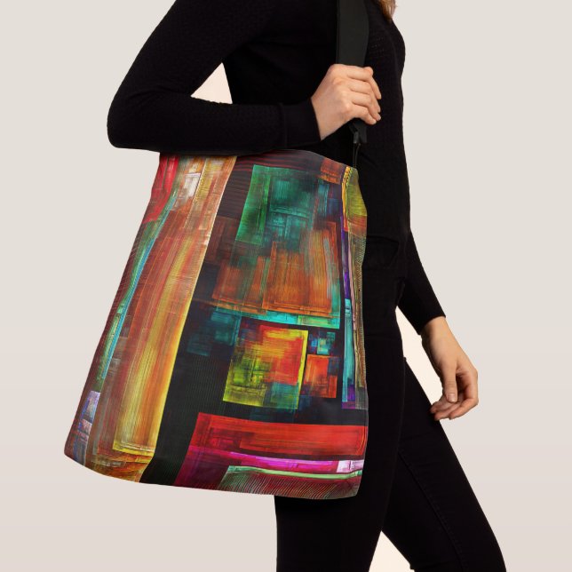 Colourful Squares Modern Abstract Art Pattern #04 Crossbody Bag (Close Up)