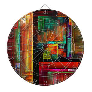 Colourful Squares Modern Abstract Art Pattern #04 Dartboard