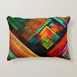 Colourful Squares Modern Abstract Art Pattern #04 Decorative Cushion