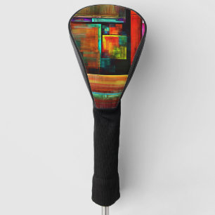 Colourful Squares Modern Abstract Art Pattern #04 Golf Head Cover