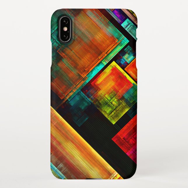 Colourful Squares Modern Abstract Art Pattern #04 iPhone Case (Back)
