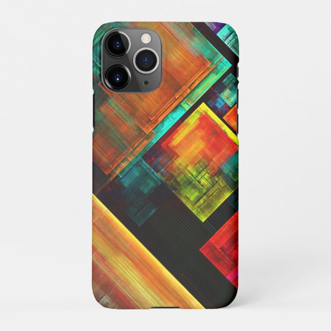 Colourful Squares Modern Abstract Art Pattern #04 iPhone Case (Back)