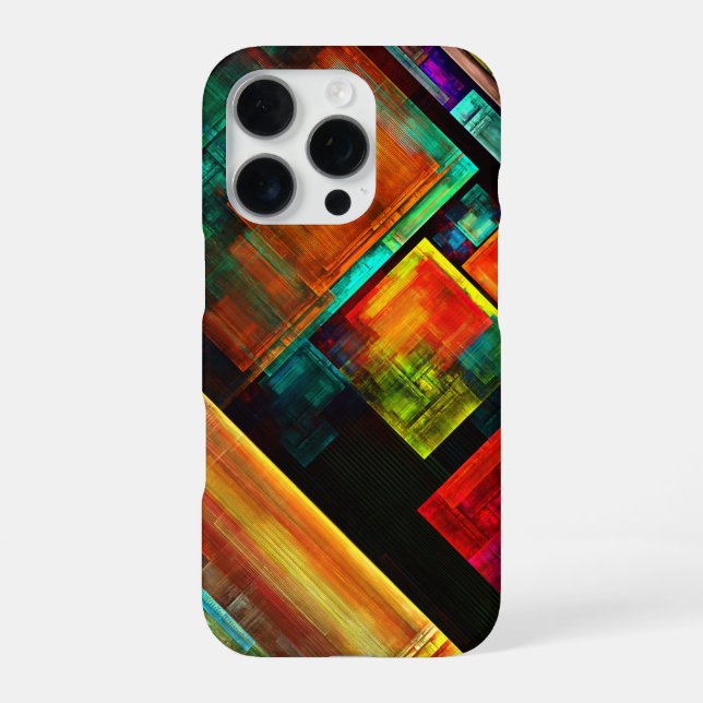 Colourful Squares Modern Abstract Art Pattern #04 iPhone Case (Back)
