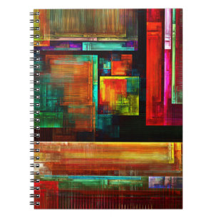 Colourful Squares Modern Abstract Art Pattern #04 Notebook