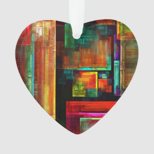 Colourful Squares Modern Abstract Art Pattern #04 Ornament