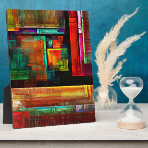 Colourful Squares Modern Abstract Art Pattern #04 Plaque