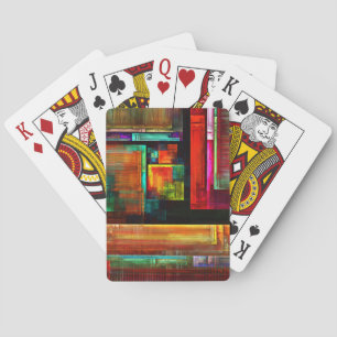 Colourful Squares Modern Abstract Art Pattern #04 Playing Cards