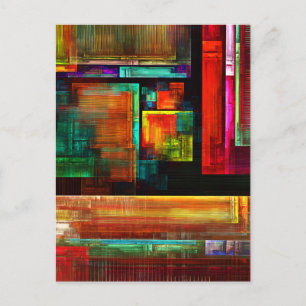Colourful Squares Modern Abstract Art Pattern #04 Postcard
