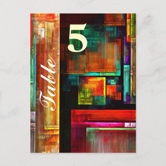 Colourful Squares Modern Abstract Art Pattern #04 Postcard (Front)