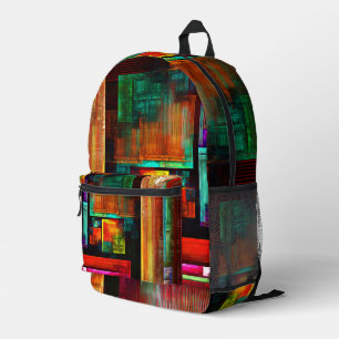 Colourful Squares Modern Abstract Art Pattern #04 Printed Backpack
