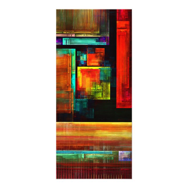 Colourful Squares Modern Abstract Art Pattern #04 Rack Card (Front)