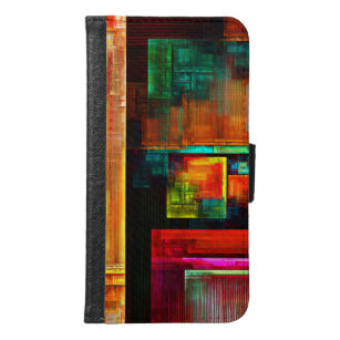 Colourful Squares Modern Abstract Art Pattern #04 Samsung Galaxy S6 Wallet Case