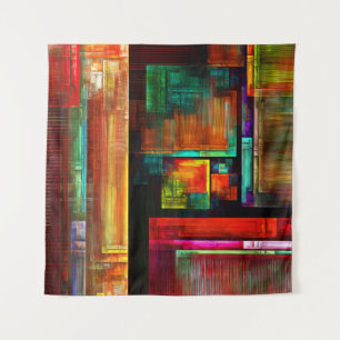 Colourful Squares Modern Abstract Art Pattern #04 Tapestry