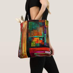 Colourful Squares Modern Abstract Art Pattern #04 Tote Bag