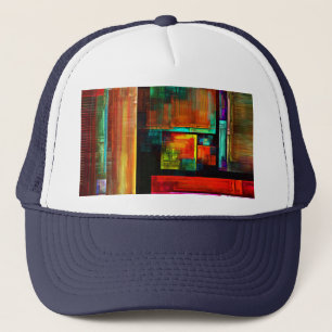 Colourful Squares Modern Abstract Art Pattern #04 Trucker Hat