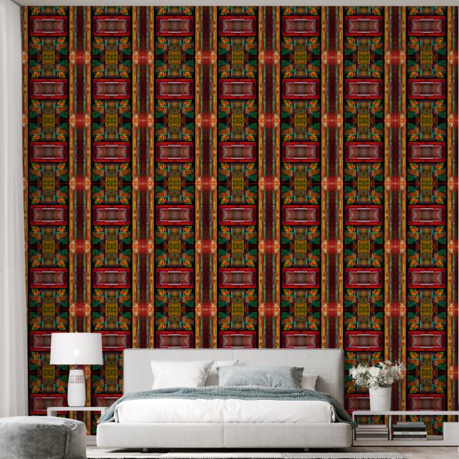 Colourful Squares Modern Abstract Art Pattern #04 Wallpaper (Bedroom)