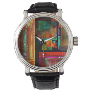 Colourful Squares Modern Abstract Art Pattern #04 Watch