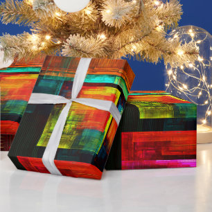 Colourful Squares Modern Abstract Art Pattern #04 Wrapping Paper