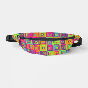 Colourful Squares Pattern Bum Bags