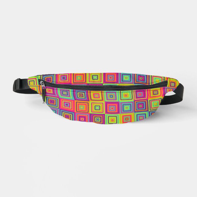 Colourful Squares Pattern Bum Bags (Front)