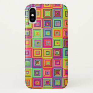 colourful Squares Pattern iPhone X Case