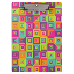 colourful Squares Pattern Clipboard