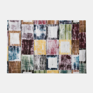 Colourful squares pattern doormat