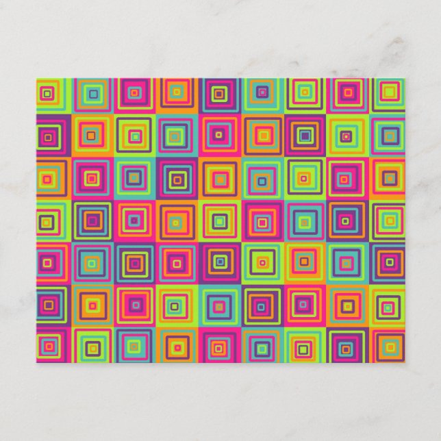 colourful Squares Pattern Enclosure Card (Front)