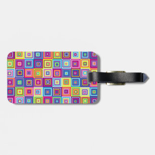 Colourful Squares Pattern Luggage Tag