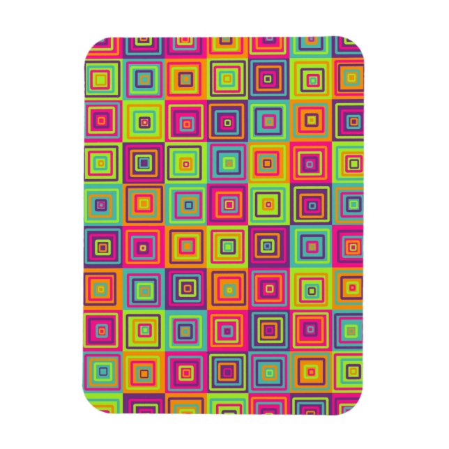 Colourful Squares Pattern Magnet (Vertical)