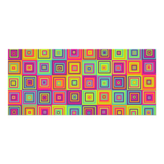 Colourful Squares Pattern Rack Card (Front)