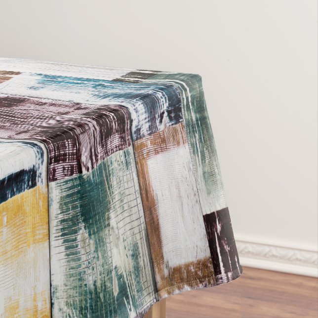 Colourful  squares pattern tablecloth (In Situ)