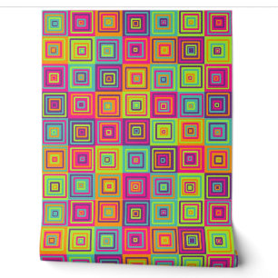 Colourful Squares Pattern Wallpaper