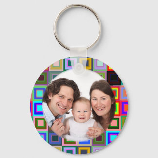 Colourful Squares/Photo Key Ring