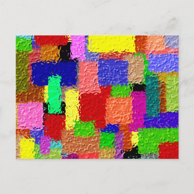 Colourful squares postcard (Front)