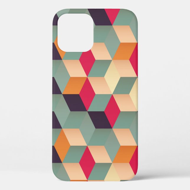 Colourful squares, retro geometric pattern. Case-Mate iPhone case (Back)