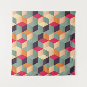 Colourful squares, retro geometric pattern. tapestry