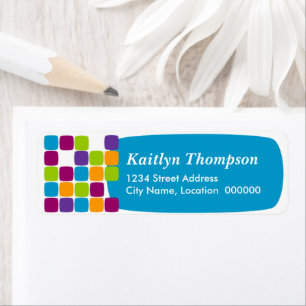 Colourful Squares Return Address Label