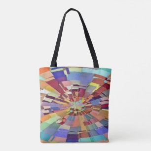 Colourful Squares Swirl Tote Bag
