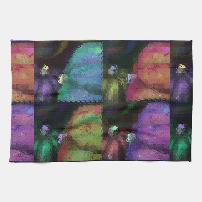 Colourful Squash Quilt Tea Towel (Horizontal)