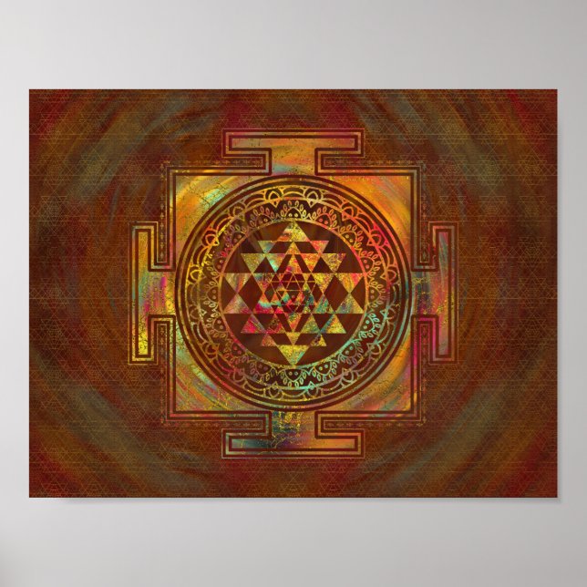 Colourful Sri Yantra  / Sri Chakra Poster (Front)