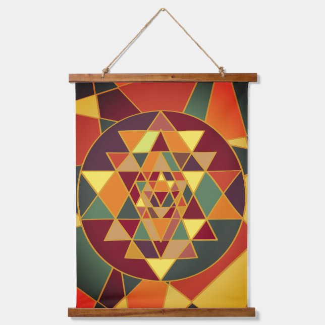 Colourful Sri Yantra Tapestry (Front)