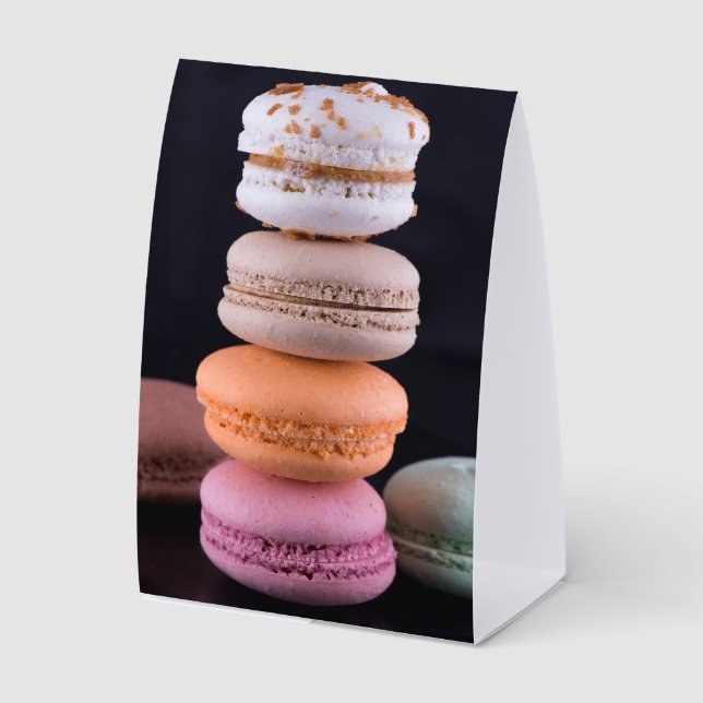 Colourful stack of French Macarons (Front)