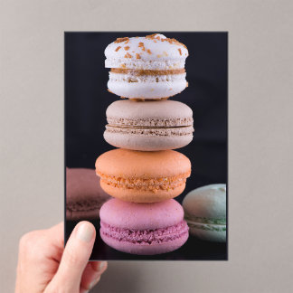 Colourful stack of French Macarons Acrylic Invitations